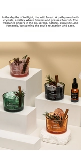 Detailed set of crystal stone aroma diffusers with natural minerals and essential oil