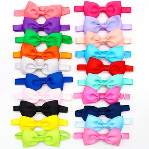 Detail view of 20 colors solid pet bow ties set with adjustable buckles for dogs and cats