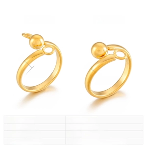 Detail view of 3mm wide gold stainless steel ring band weighing 2.8g with polished finish