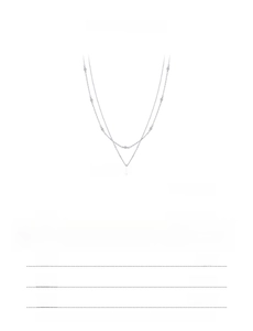 Detail view of 925 sterling silver layered necklace with 0.30Ct moissanite pendant