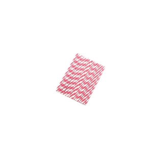Close-up of pink and white striped paper straws for rainbow unicorn party drinks