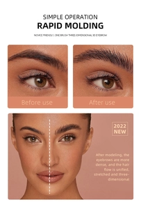 Comparaison avant et après de l'effet du savon coiffant pour sourcils sur un mannequin