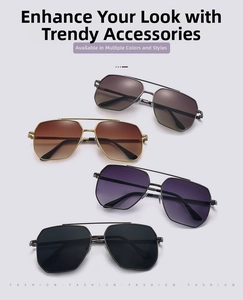 Multiple colors of double bridge aviator sunglasses with stylish metal frames