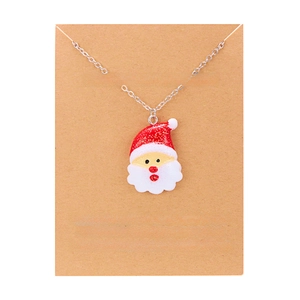 Weihnachtskette mit Weihnachtsmann-Harzanhänger und Make a Wish-Grußkarte