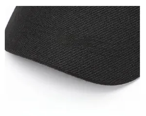 Macro view of thickened baseball cap brim with high-quality twill fabric and stitching