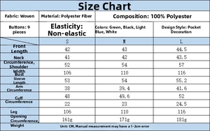 Detailed size guide and fabric specifications for the solid color cropped blouse