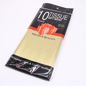 10 sheets of premium gold tissue gift wrap paper measuring 20 x 26 inches for craft stuffing