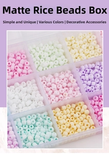 Macro shot of colorful 4mm frosted seed beads neatly organized in a multi-grid plastic box