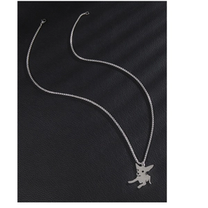 Collier en acier inoxydable avec un pendentif mignon en forme de silhouette de Chihuahua