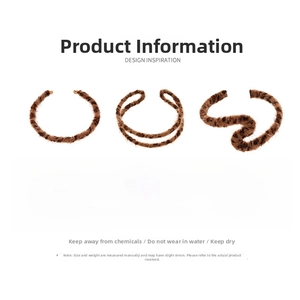 Detailed size chart for leopard print horsehair cuffs with dimensions and weights