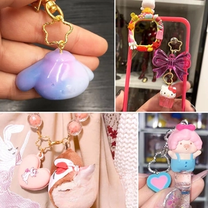 Assortiment de breloques bijoux DIY avec nœuds en résine et étoiles pour décorations