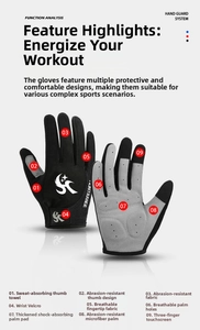 Détail de la paume antidérapante et du tissu respirant des gants de cyclisme