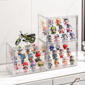 Clear Acrylic Display Case For Blind Box Action Figure Storage Dustproof Stackable Large Capacity Toy Organizer Cabinet