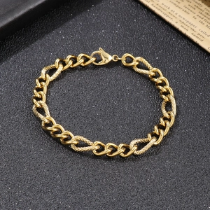 Golden titanium cuban link chain necklace with snake skin texture on black leather