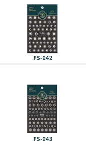 Exquisite star and moon nail stickers FS-042 and cherry blossom nail art FS-043 packaging