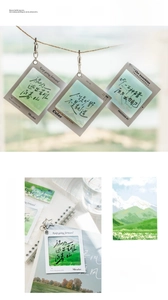 Translucent PET film decorative pendant with oil painting style and metal star clip