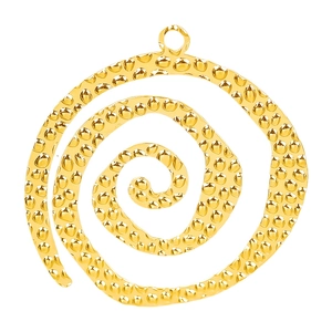 Gold spiral 304 stainless steel pendant with hammered texture for DIY jewelry making