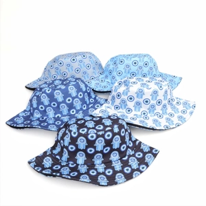 Cappelli a secchiello reversibili alla moda con stampa malocchio in vari colori per sole