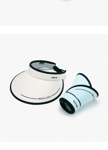 Detailed view of foldable ice silk sun hat showing unrolled brim and rolled storage mode