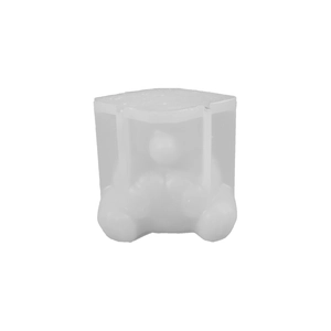 Translucent white hexagonal silicone mold for DIY bear heart candles and plaster ornaments