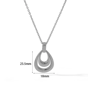 Detail of silver double teardrop earrings with dimensions 23.5mm by 18mm on white background