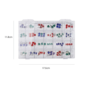 24-Fächer Sortierbox mit Herz und Schmetterling Nailart Dekoration Set 17,5x11,8cm