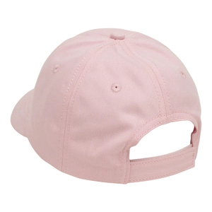Rear view of pink kids baseball cap showing adjustable strap and breathable eyelets