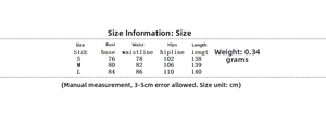 Size chart for women's sexy polka dot chiffon dress showing bust waist and hip measurements