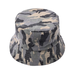 Men's camouflage reversible bucket hat with outdoor military style and sun protection brim