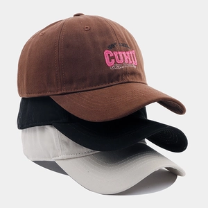 Soft Top Cotton Baseball Cap Letter Embroidered Adjustable Casual Sunshade Hat Unisex