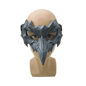 Masque de médecin de peste mécanique avec texture gris métal et détails de rivets