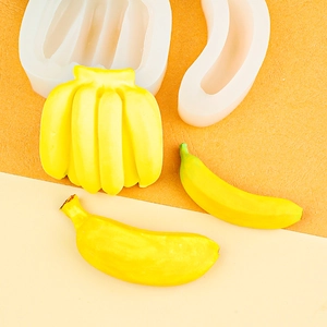 Stampo 3D in silicone a banana per torte mousse fai-da-te e saponette artigianali