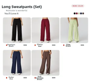 Détail du pantalon de jogging en cinq couleurs avec cordon et rayures blanches