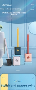 Close-up of flexible silicone toilet brush bristles with wall-mounted cloud base ventilation
