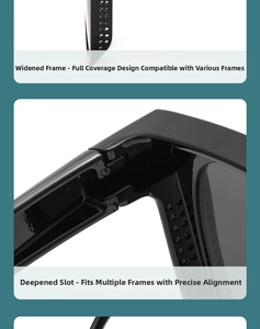 Detailed macro view of the widened frame and deep slot design for polarized night vision glasses