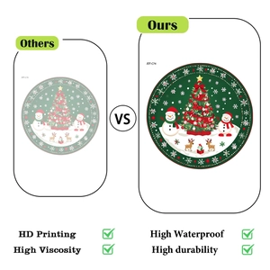 HD printing and high viscosity Santa Claus window static stickers comparison with durable material