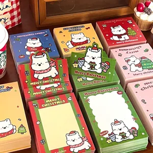 Cute Cartoon Puppy Christmas Cardboard Packaging Tags For Holiday Gift Packing White Cardstock Festive Aesthetic Decorative Greeting Cards