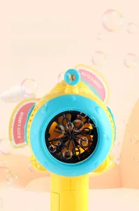 Detail of 8-hole automatic submarine bubble wand with yellow and blue color scheme