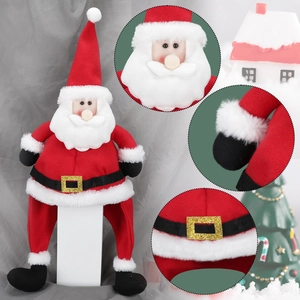 Classic plush Santa Claus decorative hat with belt buckle detail and soft fur trim