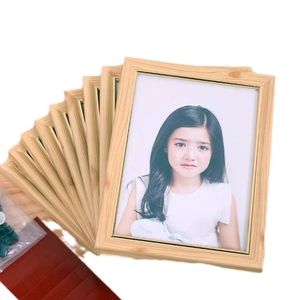 Modern solid wood 7-inch photo frame set with 9 grids for minimalist wall decor displays