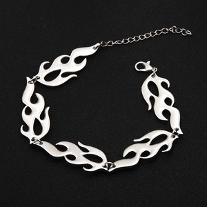 Flame Necklace Adjustable Zinc Alloy Punk Clavicle Chain Hip Hop Gothic Streetwear Jewelry Men Women