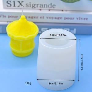 Carousel shape silicone mold for DIY baking and candles with detailed dimensions