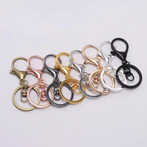 DIY zinc alloy lobster clasp and keyring set in 7 metallic colors for bags and charms