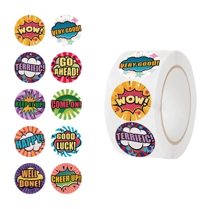 Cartoon Pop Art Beloningsstickers Voor Kinderen Leraar Klaslokaal Motiverende Lofetiketten Voor School Thuisonderwijs Stickers