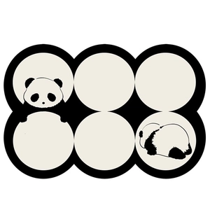 Absorbent diatomite bath mat with cute black and white panda pattern for bathroom floor