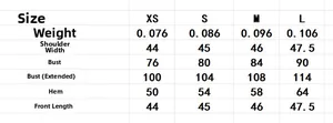 Detailed size chart for the French vintage polka dot sleeveless top with measurements