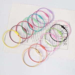 Colorful PVC coated stainless steel wire keychains with secure screw lock connectors