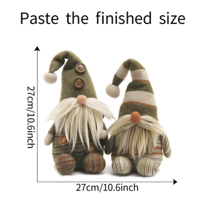 Detail view of 27cm Christmas gnome wall decals for festive bathroom and home decoration