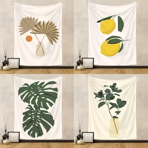 Wandteppich Polyester Künstlerisch Minimalistisch Porträt Pflanzenmuster Heimdekoration Böhmisch Nordischer Stil