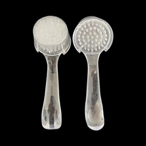 Round Head Nail Dust Brush With Cover Manicure Pedicure Soft Bristle Cleaning Brush Transparent Colorful ABS Handle